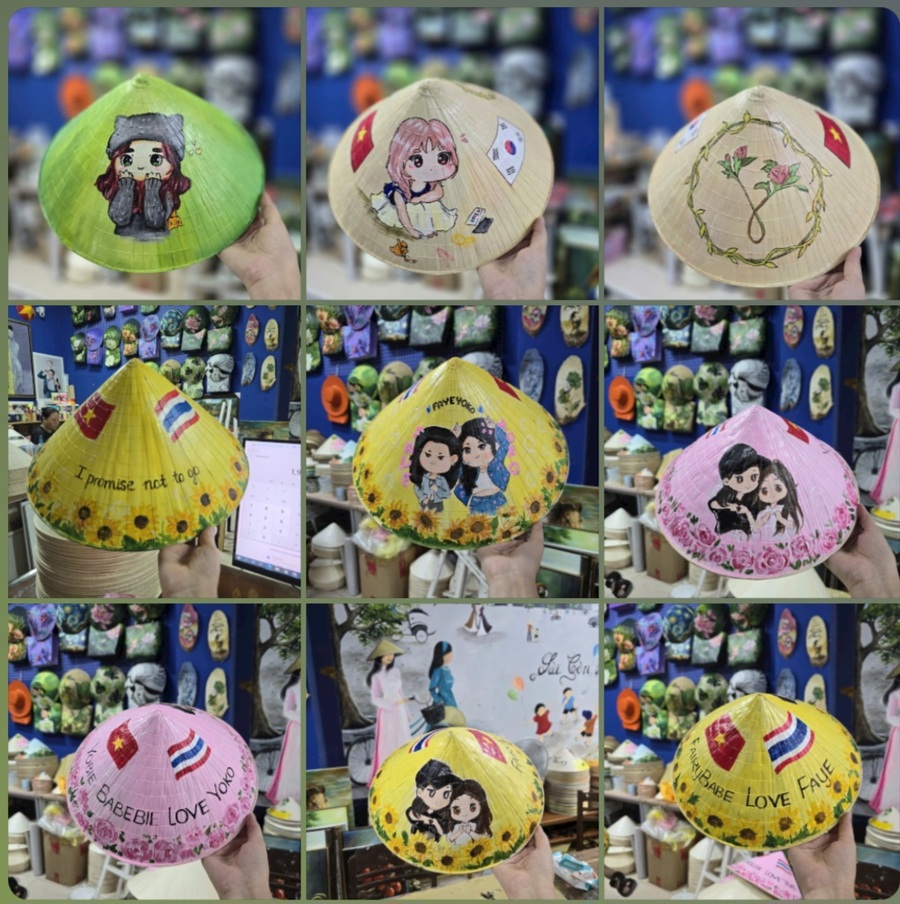 Cute chibi conical hat souvenir for gifts and travel memories