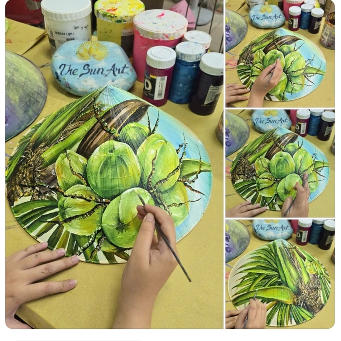 Hand-painted Hue conical hat gift for traditional Vietnamese souvenirs