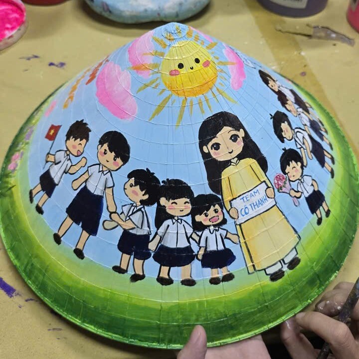 Personalized chibi conical hat gift made in HCMC