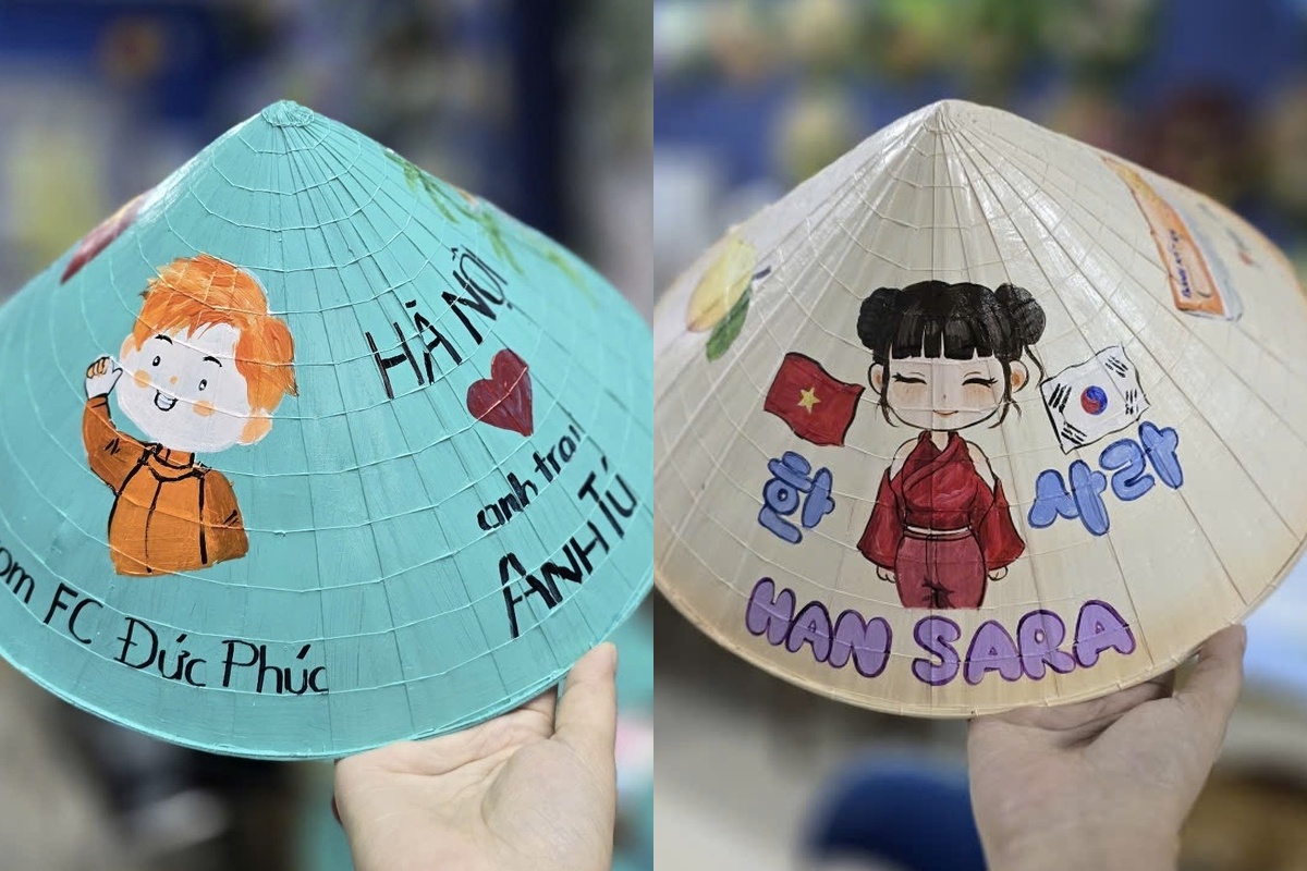 Hand painted Vietnamese conical hats as cultural gifts