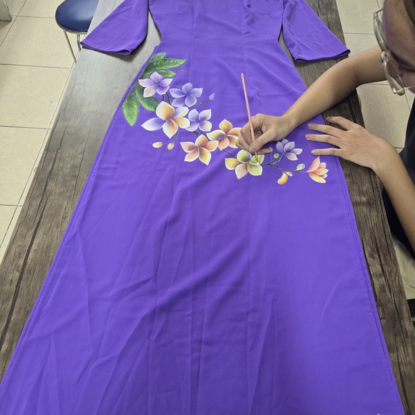 Custom-tailored ao dai from a Vietnamese workshop